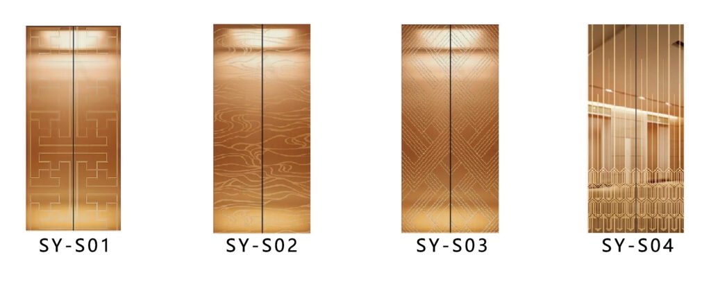 SY-S01 Rose Gold Series Stainless steel elevator door 1 不锈钢玫瑰金色1