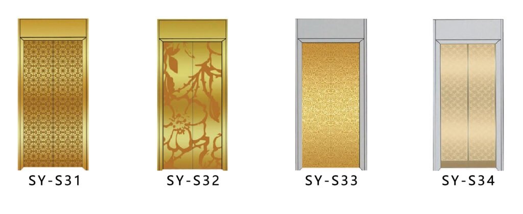 SY-S05 Gold and Silver Series Stainless steel elevator door 1 不锈钢金银色