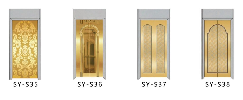 SY-S05 Gold and Silver Series Stainless steel elevator door 2 不锈钢金银色2