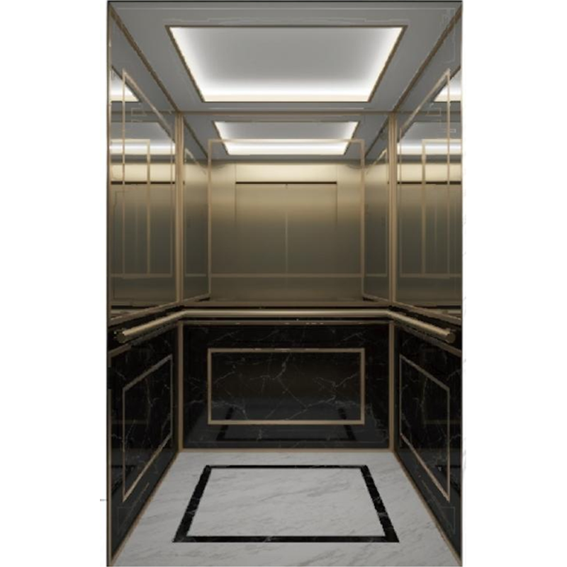 Cabina de ascensor estilo dorado