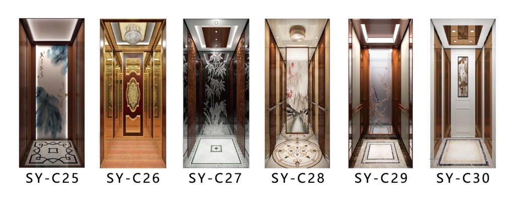 SY-C04 Traditional Chinese Style Elevator Cabin 1 轿厢红色3 1