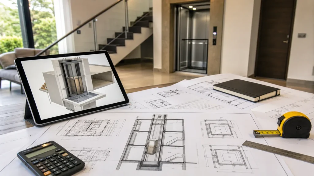 How Much Space Do You Need for a Home Elevator? Shaft, Pit and Cabin Planning 3 home elevator shaft planning