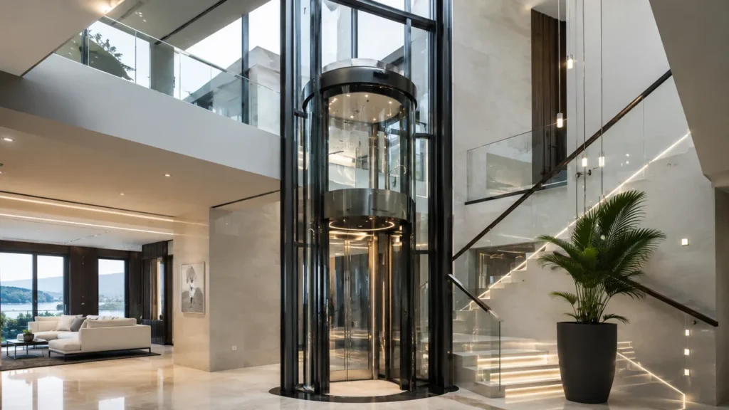 panoramic glass home elevator